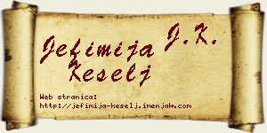 Jefimija Kešelj vizit kartica